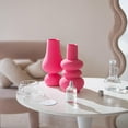 thumbnail image 6 of ABCISI Hot Pink Ceramic Vase, Colorful Ceramic Vase, Modern Dried Flower Vases, Pink Round Vase for Centerpieces Wedding Dinner Table Party Office, Housewarming Gift (3 Layers Pink), 6 of 18