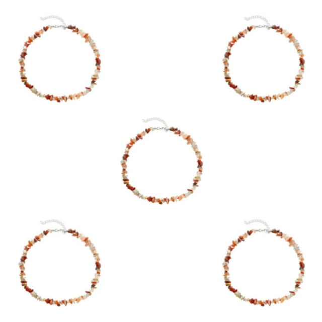 Guardoinrt Collier Déclaration Perles pour Femmes et Filles Ajout à la Mode et Polyvalent Café 5Set