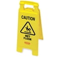thumbnail image 1 of Rubbermaid Commercial Products  Wet Floor Sign- in.Cautionin.- 11in.x25in.- Open- Yellow, 1 of 1