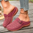 thumbnail image 4 of Orthopedic Clogs for Women Wide Width Mules Closed Toe Slip On Wedge Slippers Comfortable Leather Sandals Summer Beach Flats,43, 4 of 4