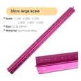 thumbnail image 2 of Yazoeia Scale Ruler, Metal Scale Ruler 2 Packs, Aluminium Architectural Scale Rule for Cutting for Architects, Draftsman and Students,Pink,30CM CJC912-142720, 2 of 7