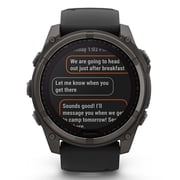 Garmin fenix® 8 47 mm, Solar Sapphire, Carbon Gray DLC Titanium with Black/Pebble Gray