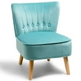 thumbnail image 4 of Costway Armless Accent Chair Tufted Velvet Leisure Chair Single Sofa Upholstered Green, 4 of 9