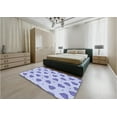 thumbnail image 5 of Ahgly Company Machine Washable Indoor Square Transitional Heavenly Blue Area Rugs, 4' Square, 5 of 7