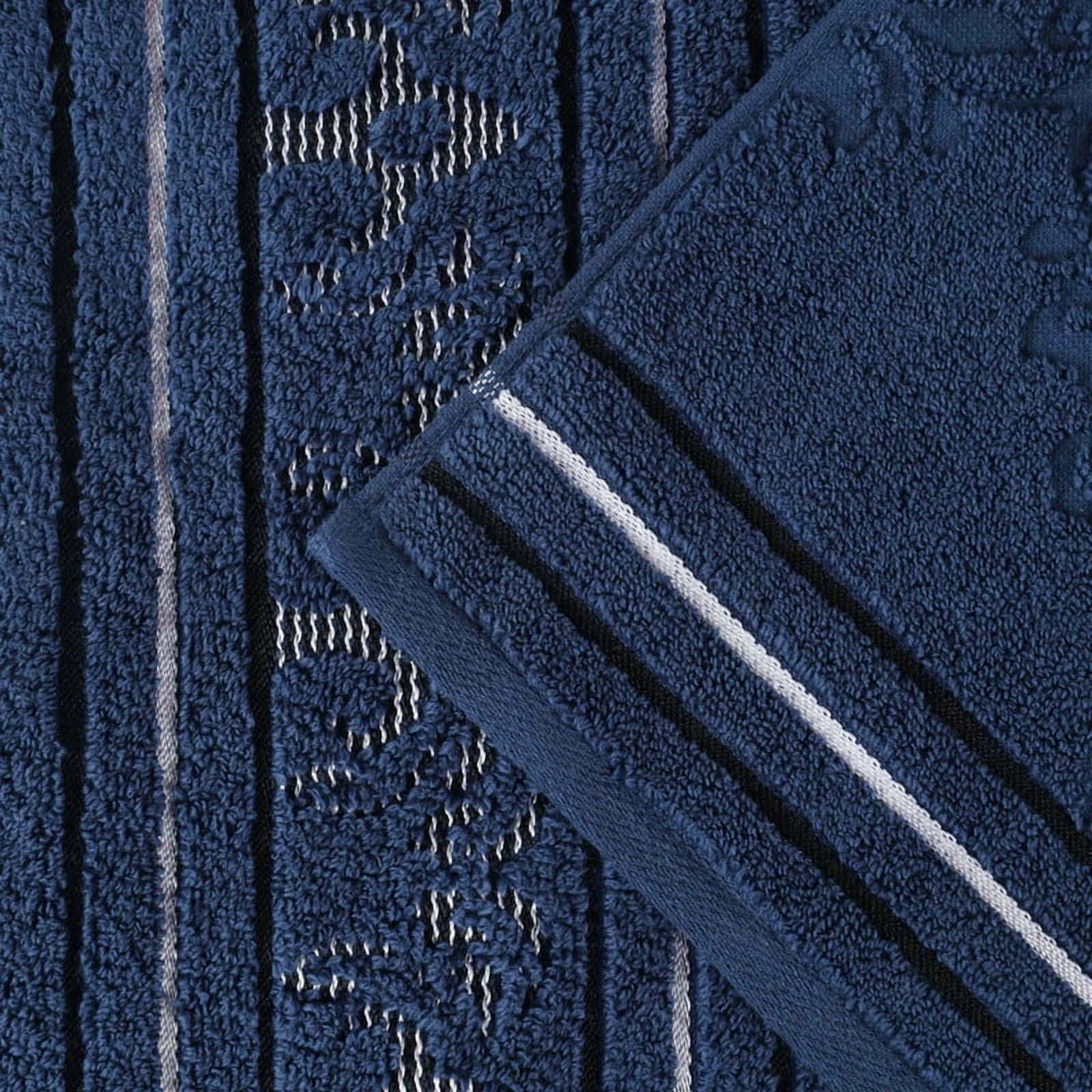 Superior Sadie Zero Twist Cotton Face Towel Washcloth Set of 12, Navy Blue