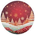 thumbnail image 3 of Ryvnso Christmas Trees Red Round Plate Mats Dining Table Placemat Set of 4 for Holiday Decoration, 3 of 7