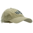thumbnail image 5 of Motorcycle Race Embroidered Washed Solid Pigment Dyed Cotton Twill Brass Buckle Cap - Khaki OSFM, 5 of 5