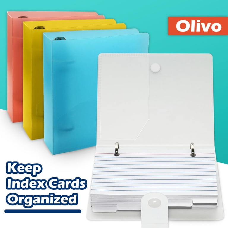 index card holder for 3 ring binder Amazon.com : 3×5” index card Binder organizer with Plastic pocket Sleeves,  small organized folder for recipes Flashcards,portable notecards case holder  (2pcs colorful) : Office Products main image 1