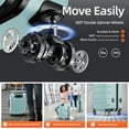 thumbnail image 3 of Set de equipaje SHOWKOO expandible de policarbonato y ABS con cierre TSA, color verde menta, 3 of 7