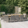 thumbnail image 1 of vidaXL 13 Piece Garden Dining Set with Cushions Grey, 1 of 5