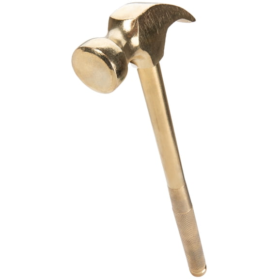 Performance Tool W1009 5-in-1 Hammer Multi-Tool, Four Screwdrivers, Small Hammer, Slotted, Phillips, #0, #1, 3/16 inch, 1/8 inch, Knurled Grips, Home Repair, Woodworking Tool - Goldtone
