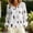 White, variant on V-Neck Women'S Tops, Tees & Blouses Pull-on White Long Sleeve Boho Blouses & Tops Geometric Printed Rayon Blend Feathers White,Xxxl