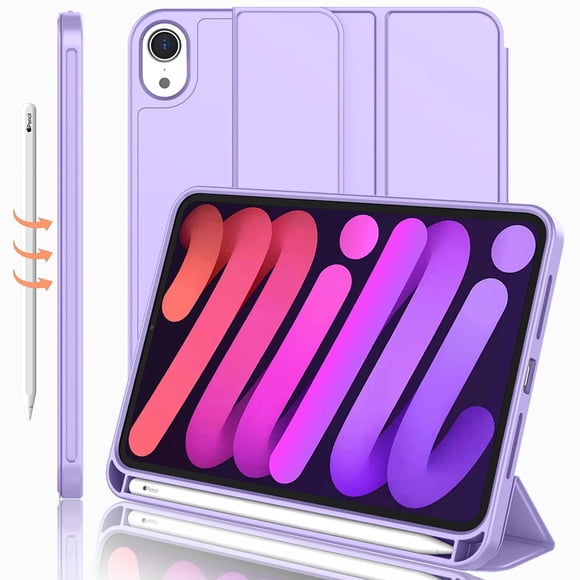 Funda iMieet para iPad mini 7/6 2024/2021 con soporte para lápices, color morado