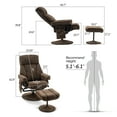 thumbnail image 6 of MCombo Swivel Recliner Chairs with Ottoman, Massage, Fabric for Living Room, 4828 (Brown), 6 of 9