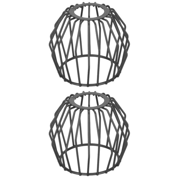 FENGGUIQU Set of 2 Black Hollow Out Pendant Lamp Shades, Modern Decorative Hanging Light Fixture Accessories for Home