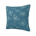 thumbnail image 2 of YFYANG Square Decorative Throw Pillow Case (Without Pillow Insert), Vintage Blue Butterfly Pattern Bedroom Sofa Car Cushion Cover, 20"x20", 2 of 9