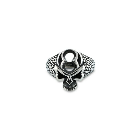 Men's Stainless Steel Reptile Texture Skull Ring