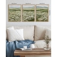 thumbnail image 5 of Drsoum Vintage Wall Art Rustic Meadow Sea of Wildflower Field Landscape Painting Retro Floral Scenery Living Room Decor 12x16in3pcs Brown Framed, 5 of 7