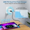 thumbnail image 2 of Type C Charger Block, PD+QC 20W USB C Wall Charger Fast Charging Power Station, Type C Charging Block USB C Brick Cube Power Adapter Charger Station Compatible for iPhone Samsung Android, White, 2 of 7