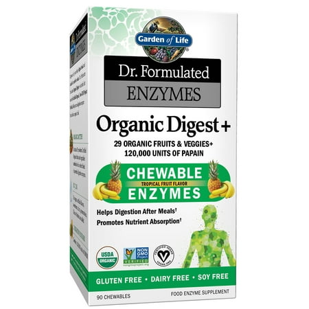 Garden of Life Dr. Formulated Enzymes Organic Digest + 90 Chewable (Best Digestive Enzymes For Toddlers)