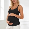 thumbnail image 2 of Gelikeya Maternity Tank Tops Seamless Side Ruched Sleeveless Pregnancy Basic Shirt with Built in Bra Workout Top Black, Size L, 2 of 6