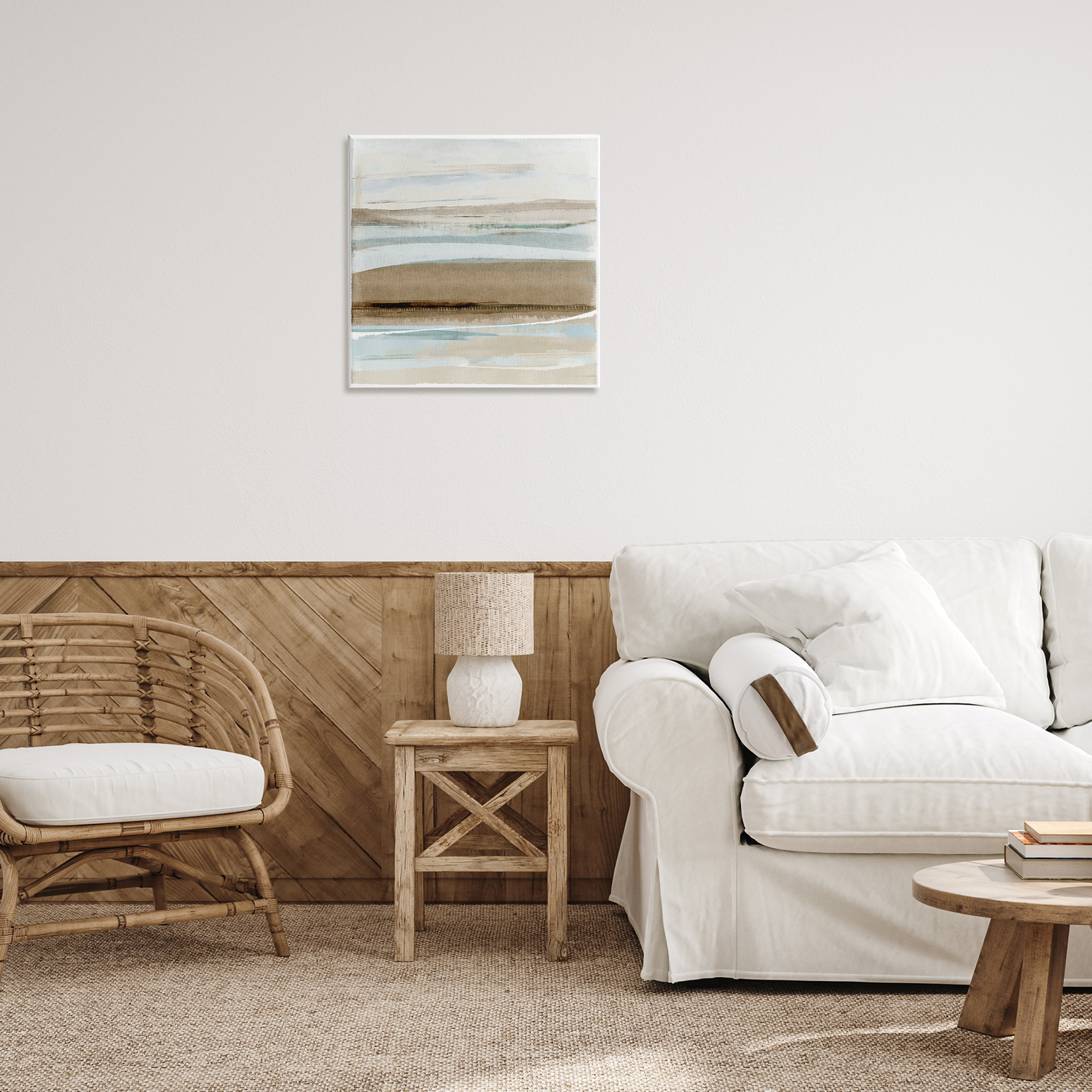 Stupell Industries Soft Winter Sands Abstract Painting Gallery Wrapped Canvas Art Print Wall Art, 24 x 24