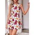 thumbnail image 2 of Carlikeit Women's 2026 Summer Floral Sleeveless Mini Dress Boat Neck A-Line Cocktail Party Dress with Pockets Casual Wedding Guest Dress, 2 of 17
