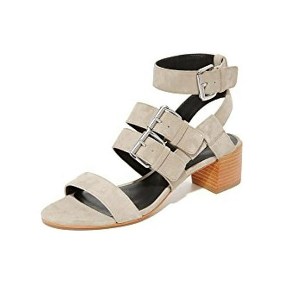 REBECCA MINKOFF Women's Slate Kid Suede Ilana Heeled Sandals, Beige, 7.5