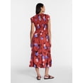 thumbnail image 3 of Time and Tru Women's Smocked Bodice Midi Woven Dress, Sizes XS-4X, 3 of 5