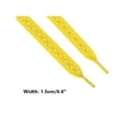 thumbnail image 3 of INSPIRE CHIC Wide Flat Cross Reflective Shoelace Braided Decorative Rope for Sneakers Skate Boots 2 Pairs Yellow 120cm/47.2", 3 of 4