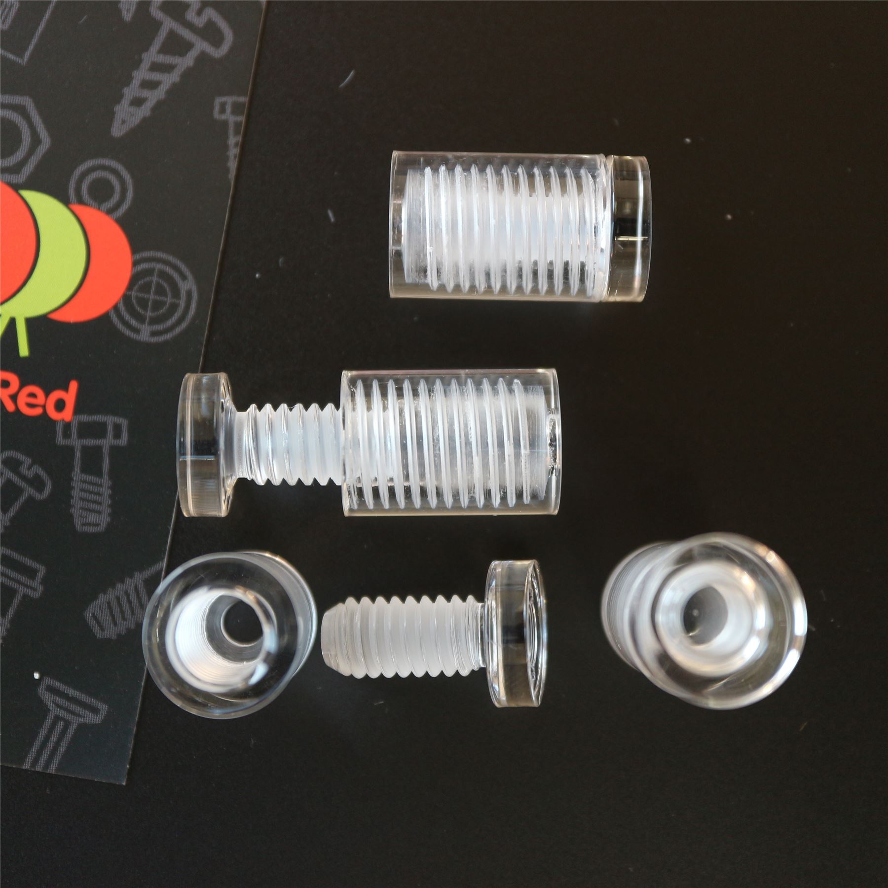 4 x Clear Standoffs, Glass Like, Acrylic, transparent spacers, plastic, wallmount, display signs, Anti-Corrosion, Waterproof, Size 13x19mm, (1/2 x 3/4 in)