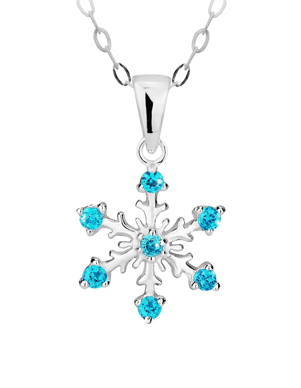 Hypoallergenic Sterling Simulated Diamond Snowflake Jewelry for Kids 