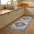 thumbnail image 2 of Washable Runner Rug 2X6 Ft Non Slip Cloud-Feel Softness Bohemian Rust & Navy Blue, MOURZAORS, 2 of 8