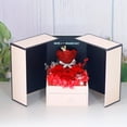 thumbnail image 5 of Perpetual Flowers Double Open Bear Jewelry Double Open Surprise Box Mother's Day Valentine's Day Gift for Mom Lover Wrapping Box (Three Red Flowers,13X13X17.5cm), 5 of 6