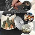 thumbnail image 4 of Yayeee Ashtray with Lid for Cigarette Smokeless Stainless Steel Home Ash Holder, Brown Christmas Trees, 4 of 7