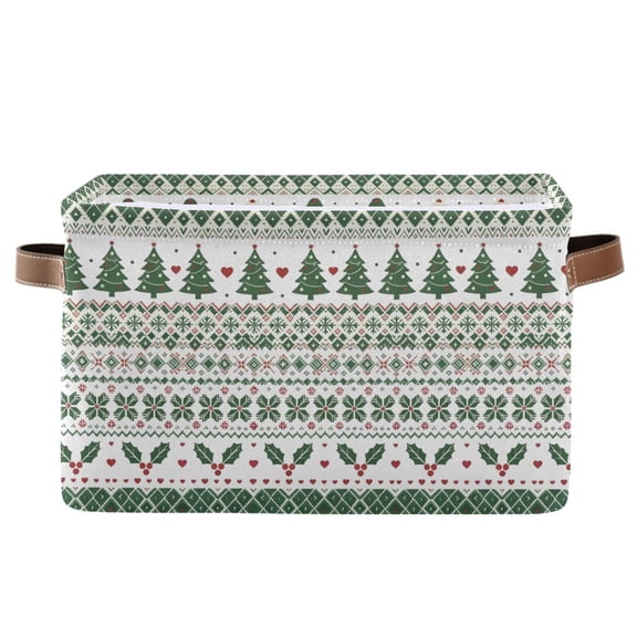 Christmas Bohemian Style Foldable Storage Large Fabric Storage Baskets Organizer Storage Bins with Handles for Home Office
