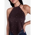 thumbnail image 4 of Madden NYC Women’s Faux Suede Hanky Hem Halter Top, Sizes XXS-XXL, 4 of 5