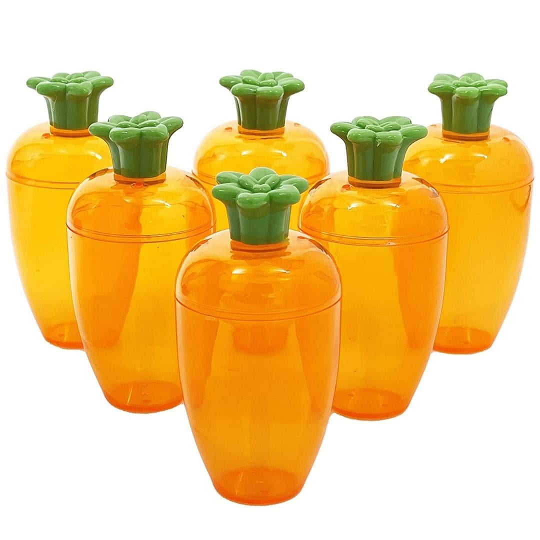 Easter Fillable Carrots Containers, Bright Orange Plastic Easter