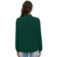 thumbnail image 6 of Asklazy Womens Dressy Chiffon Blouse Business Work Casual Tie Neck Shirt Tops,US Size,M,Dark Green, 6 of 13