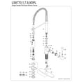 thumbnail image 6 of Gourmetier LS8771DPL Paris Single-Handle Deck-Mount Pre-Rinse Kitchen Faucet, Polished Chrome, 6 of 8