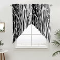 Abstract Black Line Swag Curtain Valance for Small Windows, Tree Trunk ...