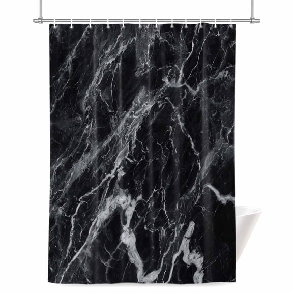 Shower Curtains for Bathroom-36"x72",Abstract Marble Texture Waterproof Bath Curtain Grommet Shower Curtain Set with Hooks