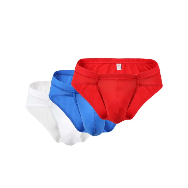 Avamo Low Rise Ice Silk Sexy Bikini Briefs 3 Pack for Men with