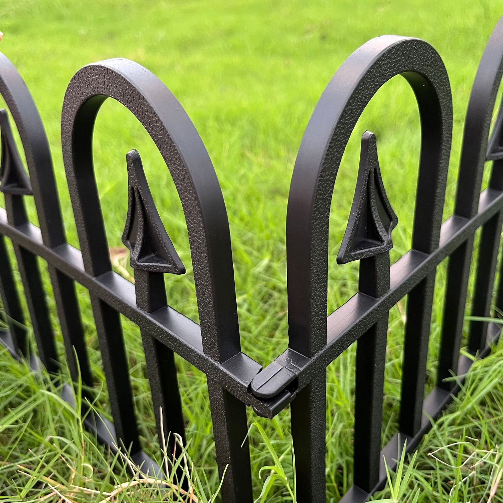 5Pcs Black Garden Fence Decorative Panels Border Edging for Grass Lawns Flower Beds Garden Outdoor