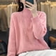 thumbnail image 4 of Suéter de mujer otoño/invierno de alta calidad, suave, 100 % lana merino, con cuello medio alto y parte superior de suéter de cachemira gruesa, 4 of 5