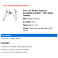 thumbnail image 2 of Front Left Window Regulator - Compatible with 2004 - 2007 Dodge Caravan 2005 2006, 2 of 2