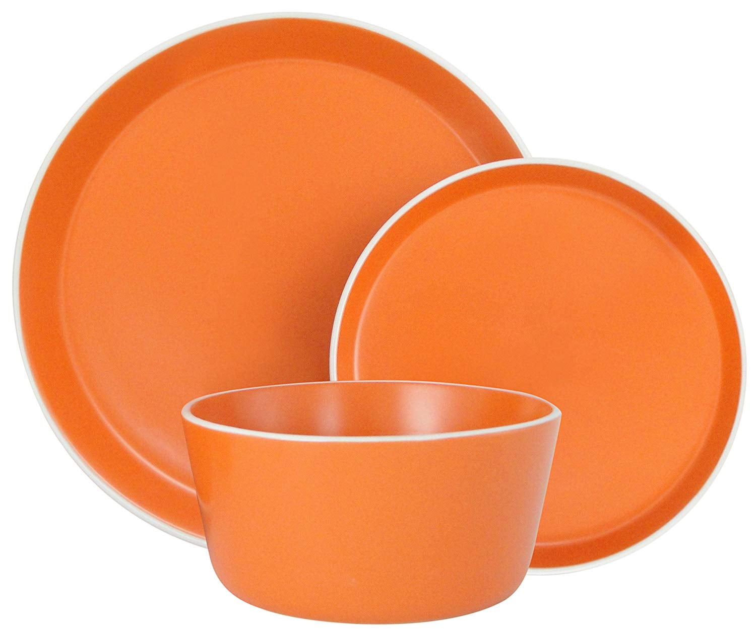 Melange Stoneware 18Piece Dinnerware Set (Moderno Orange) Service