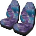 thumbnail image 5 of Uourmeti Car Seat Covers Breathable Polyester, Compatible with Auto Seats Front Drive Seat, for Trucks Cars, Purple & Teal Marble Pattern with Gold Veins, 5 of 10