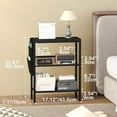 thumbnail image 3 of Narrow End Table with Storage - Modern 3-Tier Side Table for Small Spaces, 3 of 9