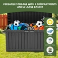 thumbnail image 3 of Uforic 72 Gallon Outdoor Resin Deck Box,Waterproof & Lockable Storage Box for Garden Patio, Black, 3 of 8